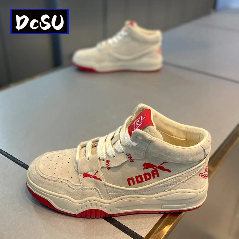【香港DcSU&Shoes官方正品】秋冬爆款时尚厚底皮面高帮运动鞋2025潮