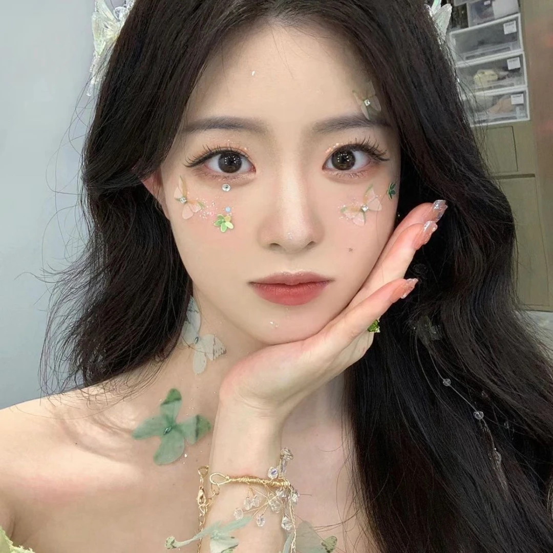 儿童自粘脸贴眼贴音乐节演唱会蝴蝶钻贴儿童脸妆彩绘贴纸