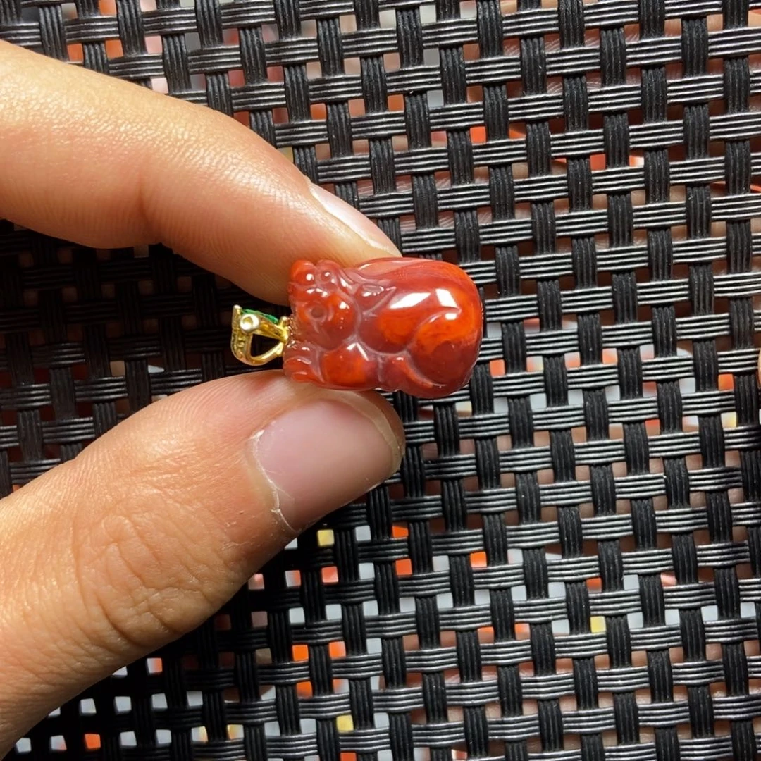 南红玛瑙吊坠(不含链)银S925镶嵌