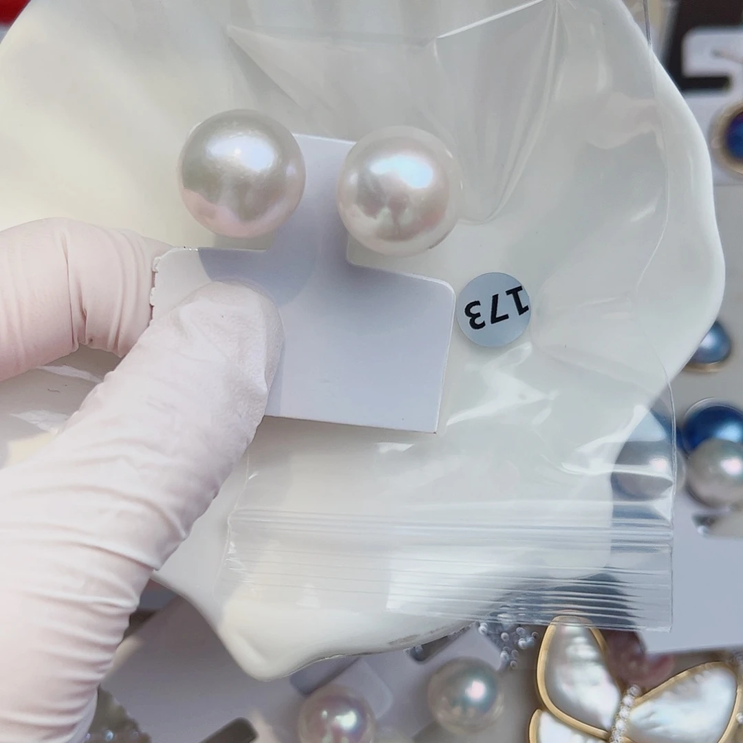 银S925镶嵌淡水珍珠耳饰