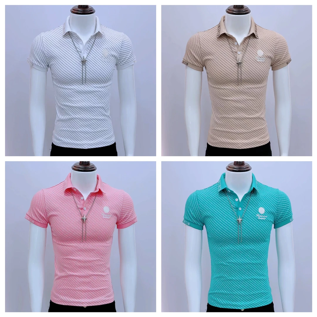 2025夏季时尚潮牌男士夏季POLO衫翻领修身休闲百搭网红短袖高品质