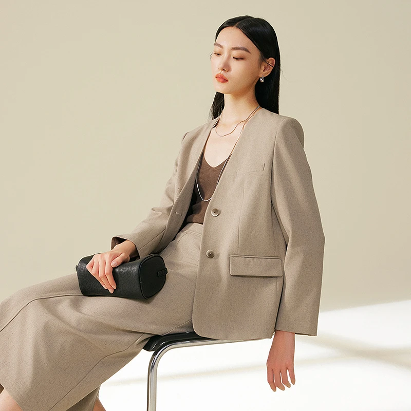 【小余专属】MOFAN摩凡秋新款灰绿色西装MDW478742