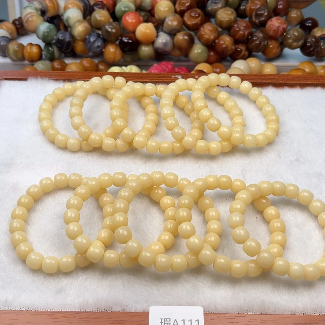 菩提根/象牙果手串9mm瑕桶珠随机一串a111