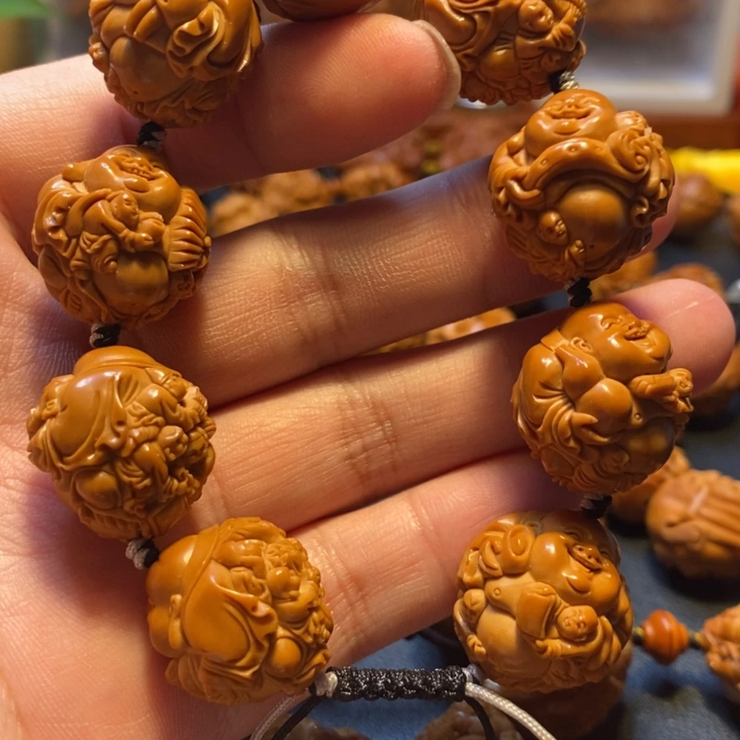 【闪购商品】橄榄核手串/手链小*包苏工名家高货水晶核2.1五子弥勒