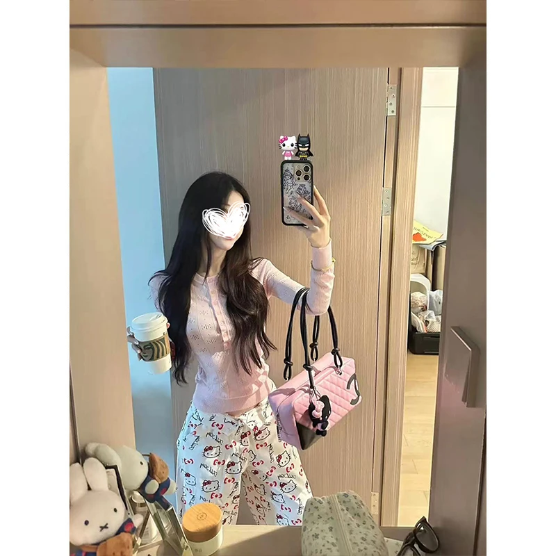 Moses Queen/魔西女王半开领纯色针织镂空薄款长袖女洋气复古上衣