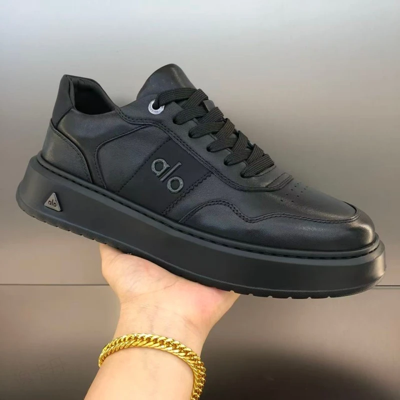 男鞋2025秋季新款小白鞋潮流真皮工装鞋男士休闲鞋厚底增高运动鞋