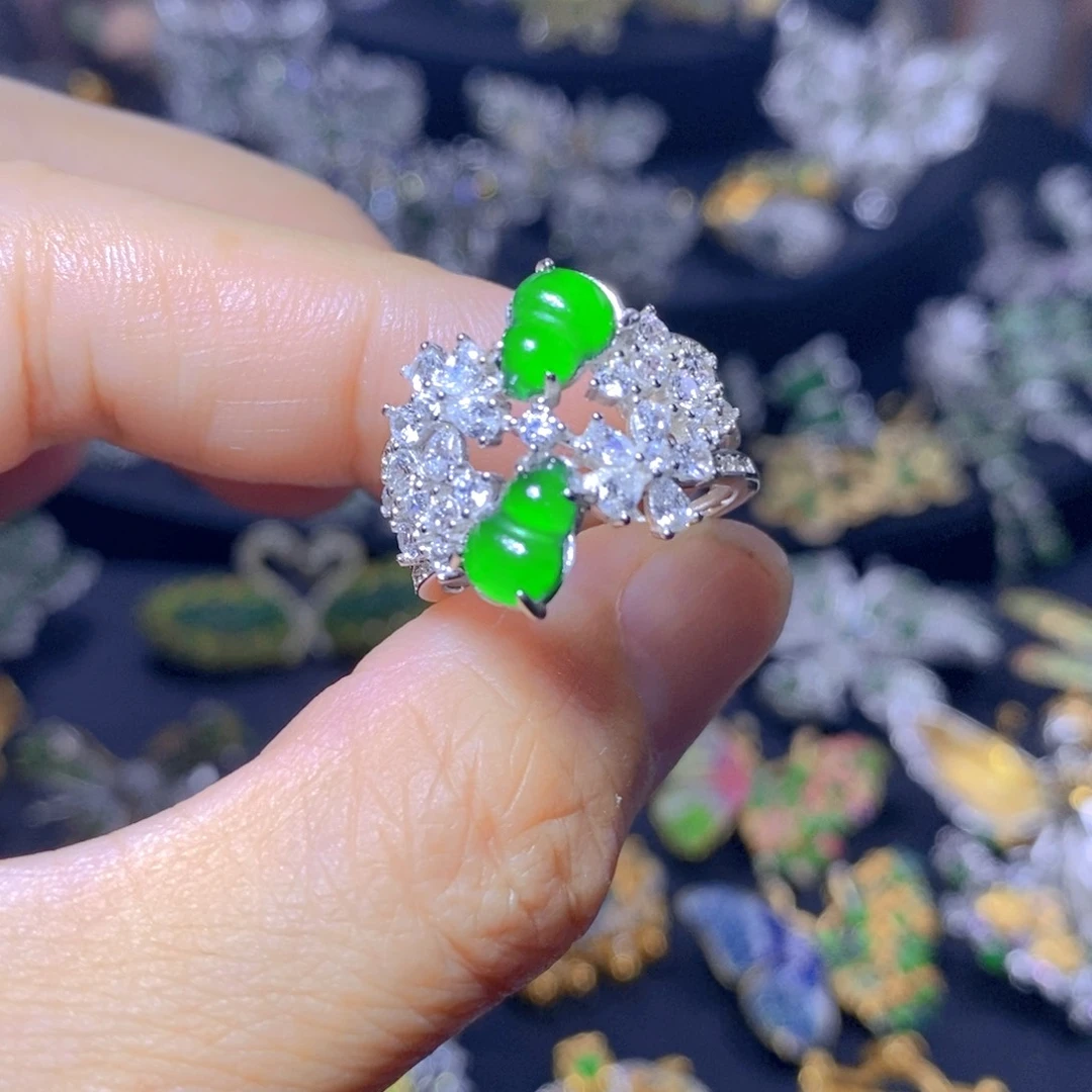 翡翠银S925镶嵌颈饰天然翡翠