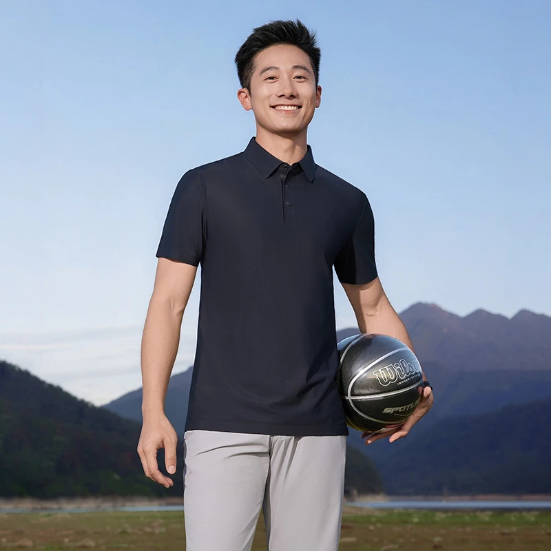 冰丝polo衫定制刺绣印logo字工作衣服装商务男短袖透气速干t恤夏