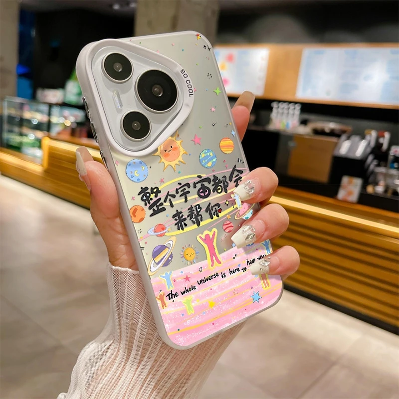 宇宙会帮你涂鸦ins风手机壳防摔适用于苹果iPhone16oppo小米华为