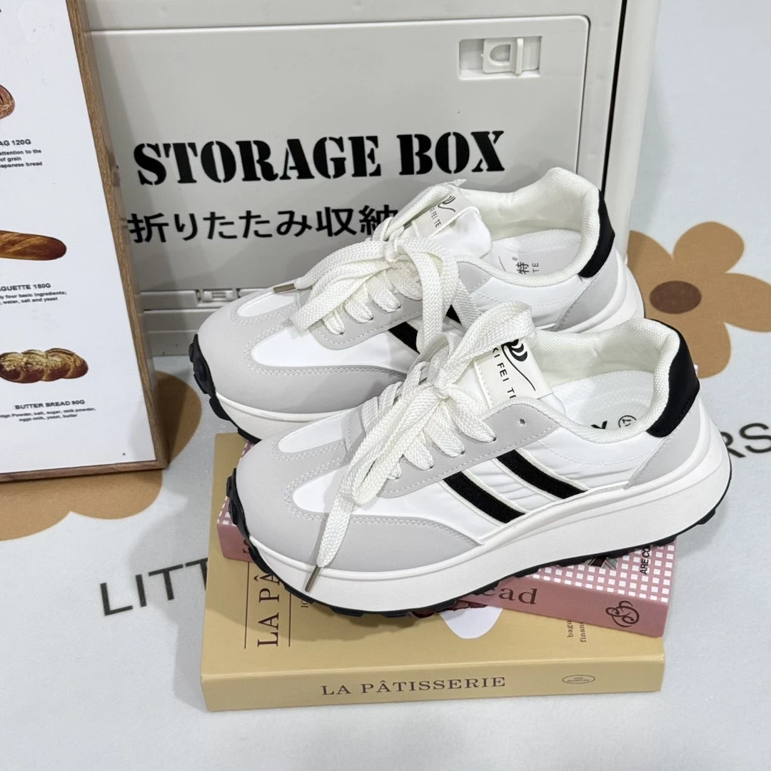 高中生复古老爹鞋女2025百搭增高厚底运动休闲阿甘鞋-xy032