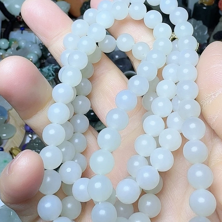 和田玉（青白玉）手链未镶嵌