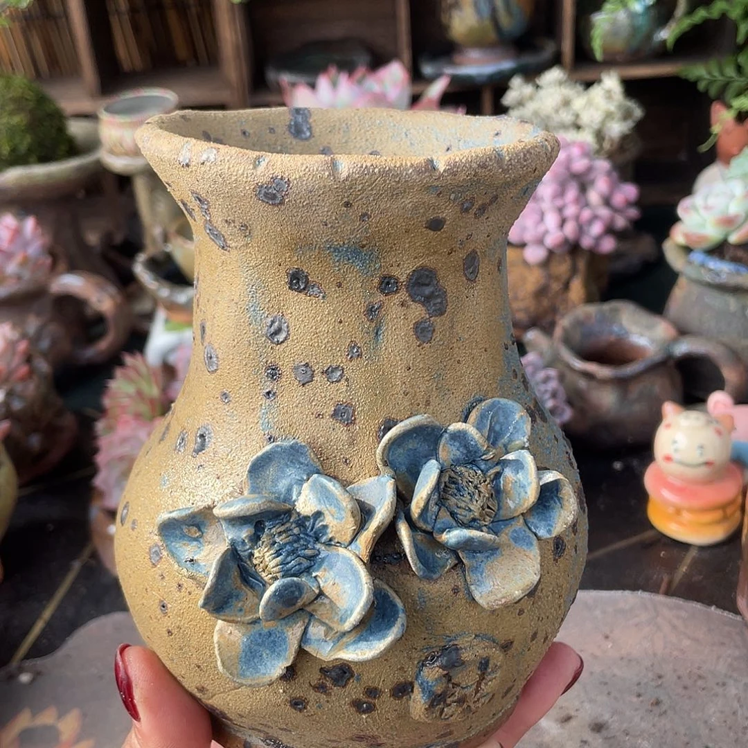 新店福利高温手工粗陶花盆