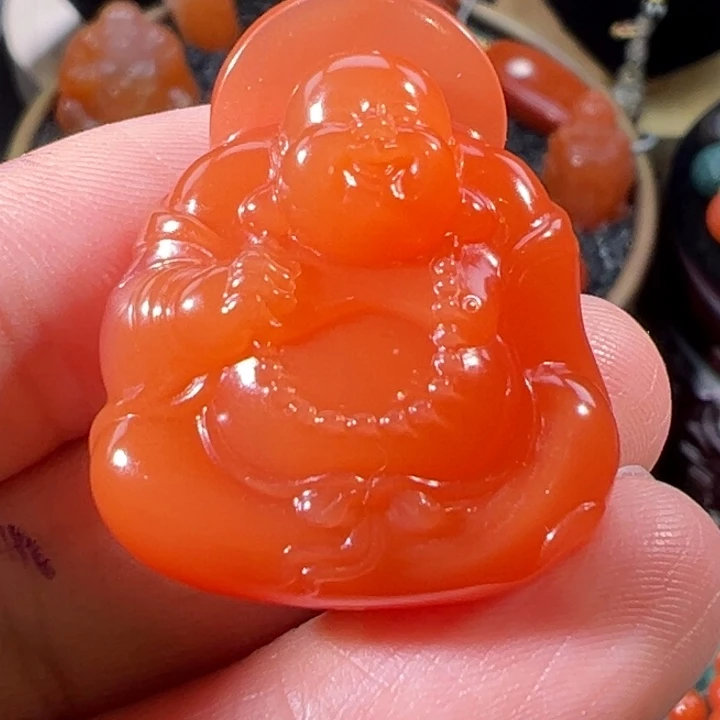 南红玛瑙未镶嵌笑口常开30*25.5*12mm