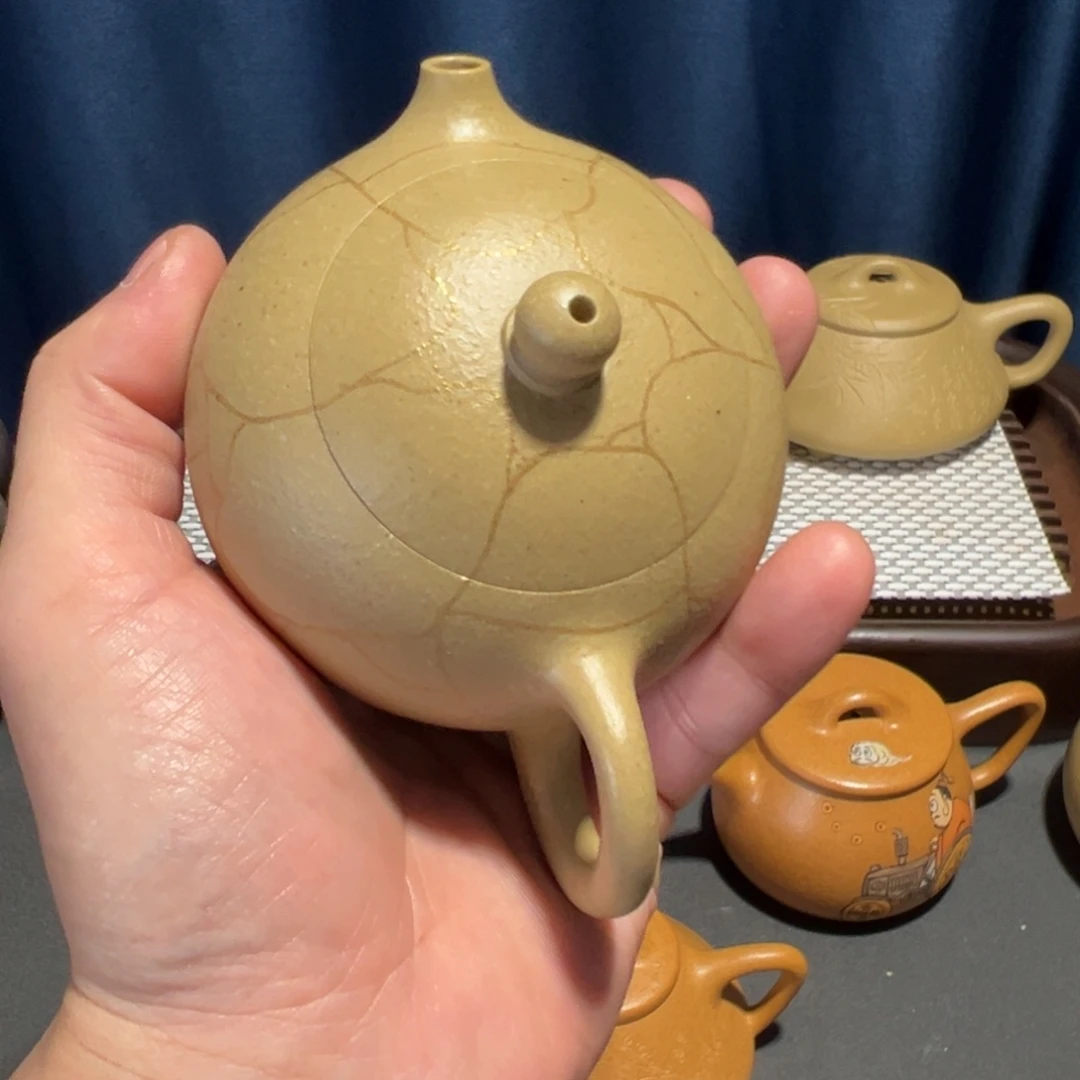 茶壶紫砂梨皮描金西施微微瑕