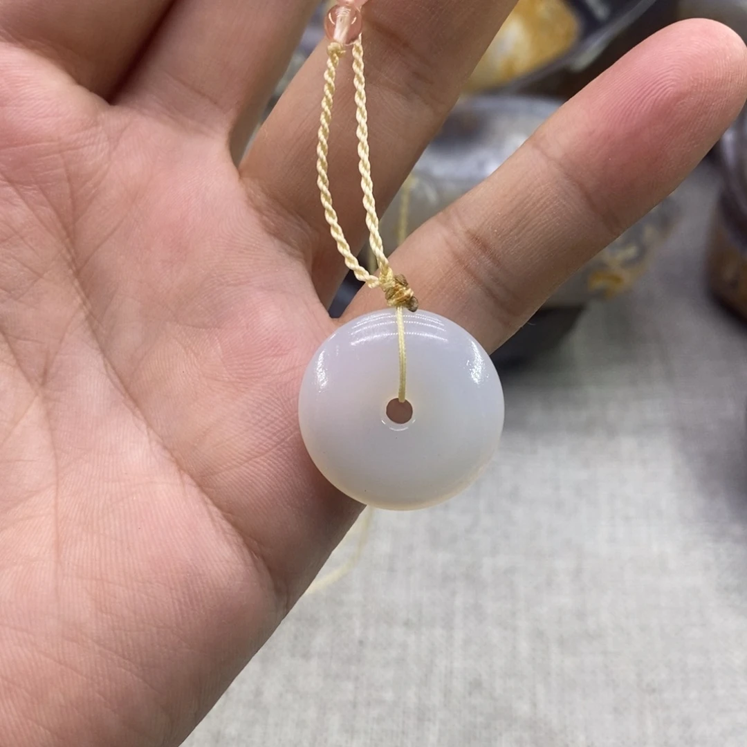 玉原石手工平安扣