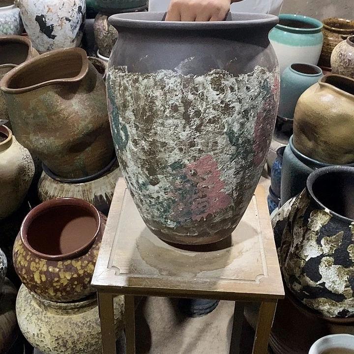 紫砂花盆口25高度36油画888