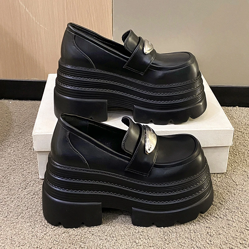 小个子乐福鞋女2025新款爆款百搭春季厚底松糕单鞋女英伦风小皮鞋