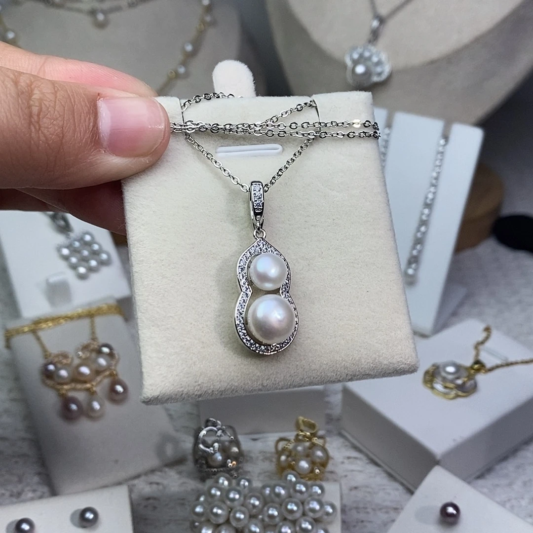 淡水珍珠耳饰银S925镶嵌