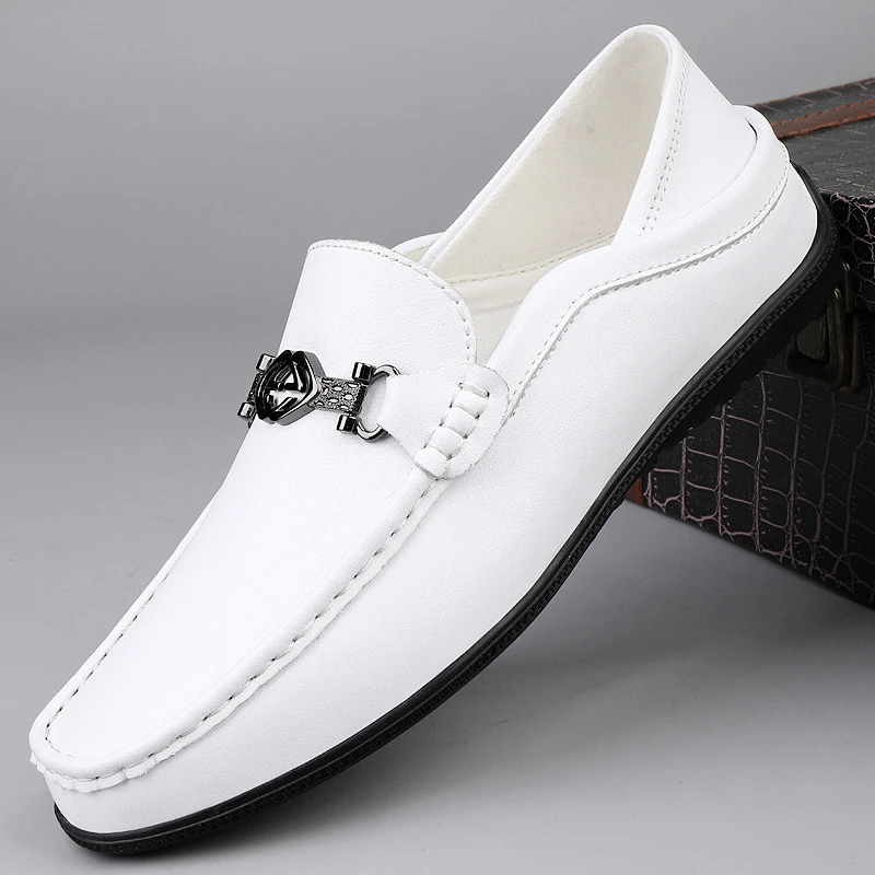 2025秋冬新款豆豆鞋男款潮流百搭男士鞋子软皮软底一脚蹬休闲皮鞋