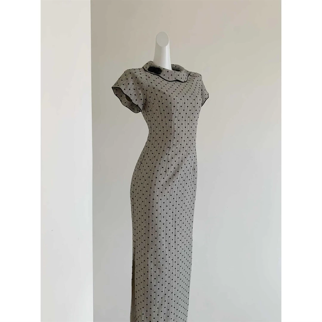 【法式少女】2025年旗袍中式改良无袖修身新款日常连衣裙复古波点