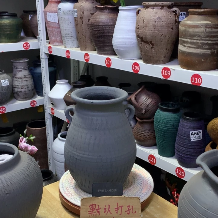 【闪购商品】红陶粗糙盆默认打孔高24口13