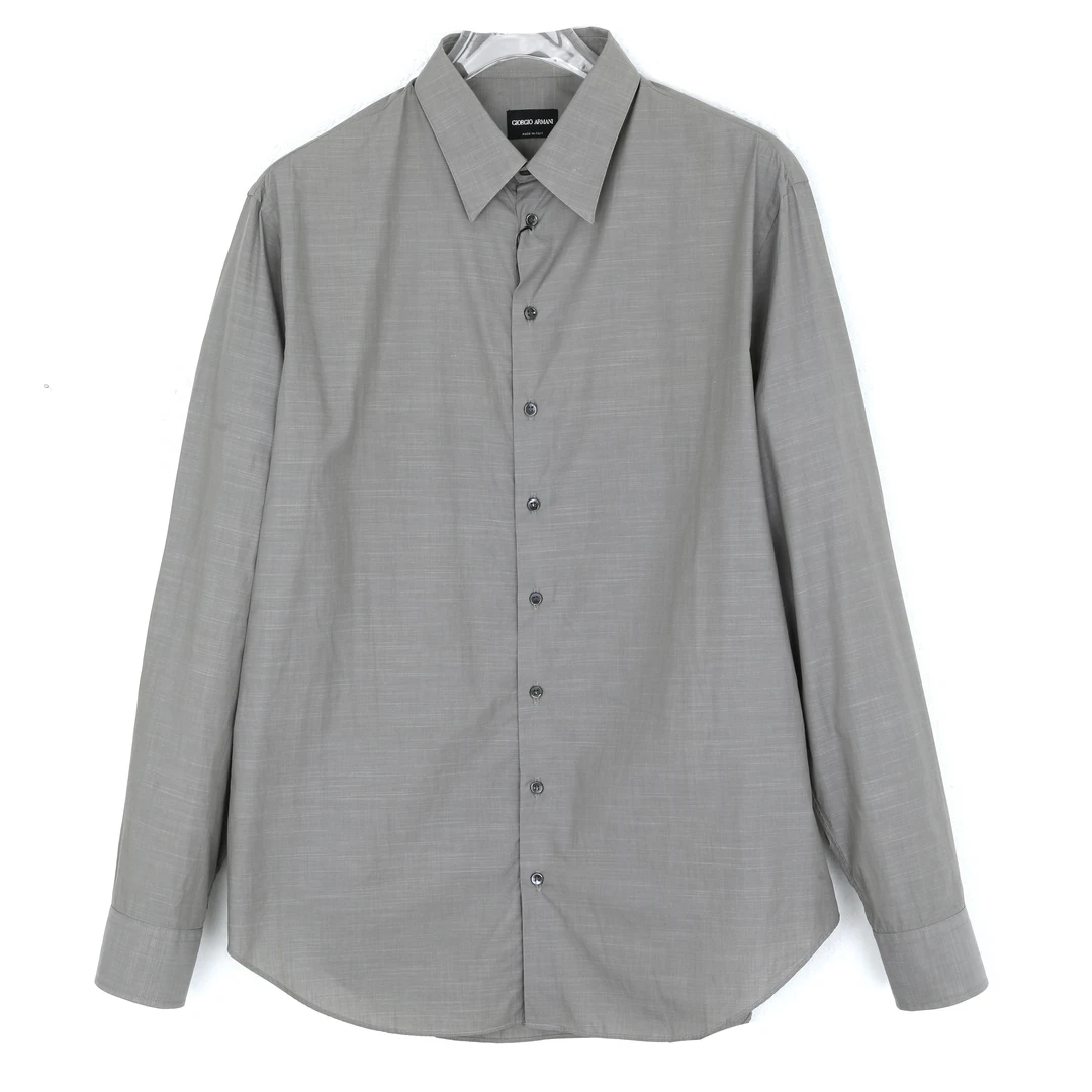 GIORGIO ARMANI阿玛尼 男士简约休闲灰色长袖衬衫LSCCFTLS32C400