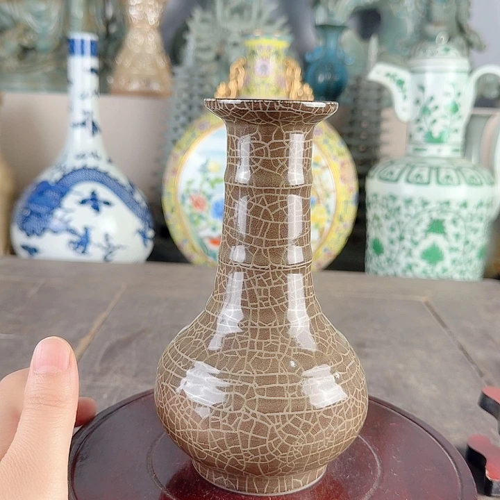 溪口官窑竹节瓶品相完美