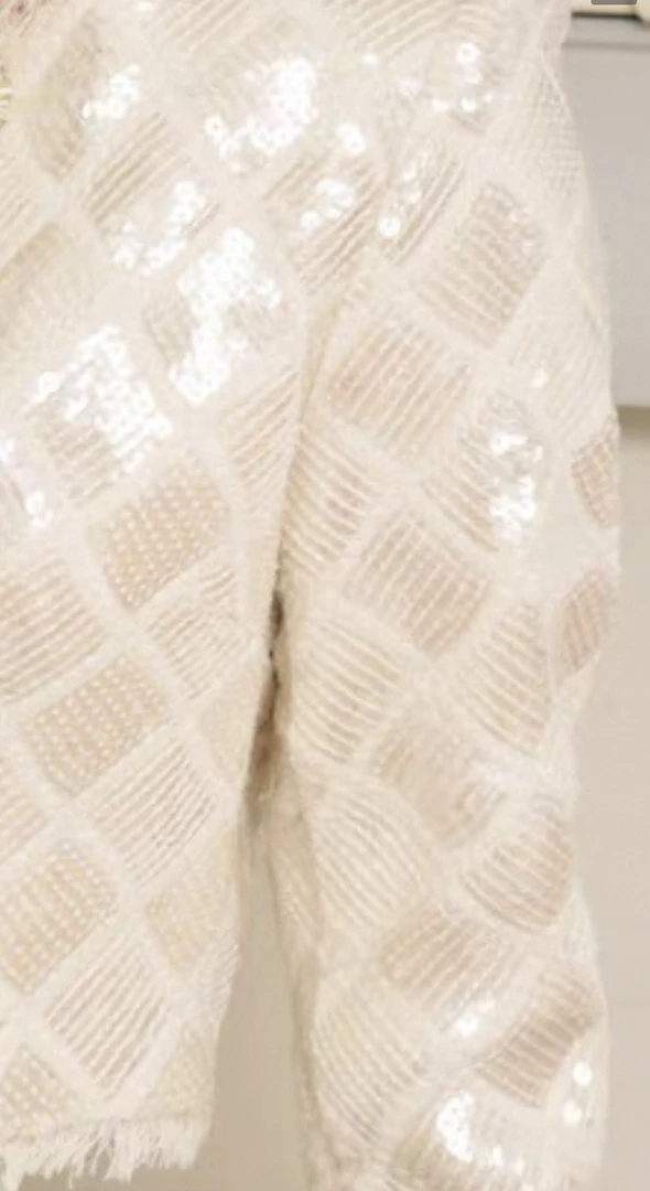 法式小香风轻奢2025年早春新款名媛重工珠片菱格纹私定外套