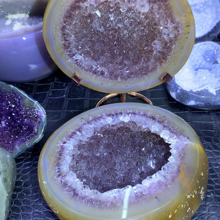 水晶福利黄皮紫水盆未镶嵌熊****稚