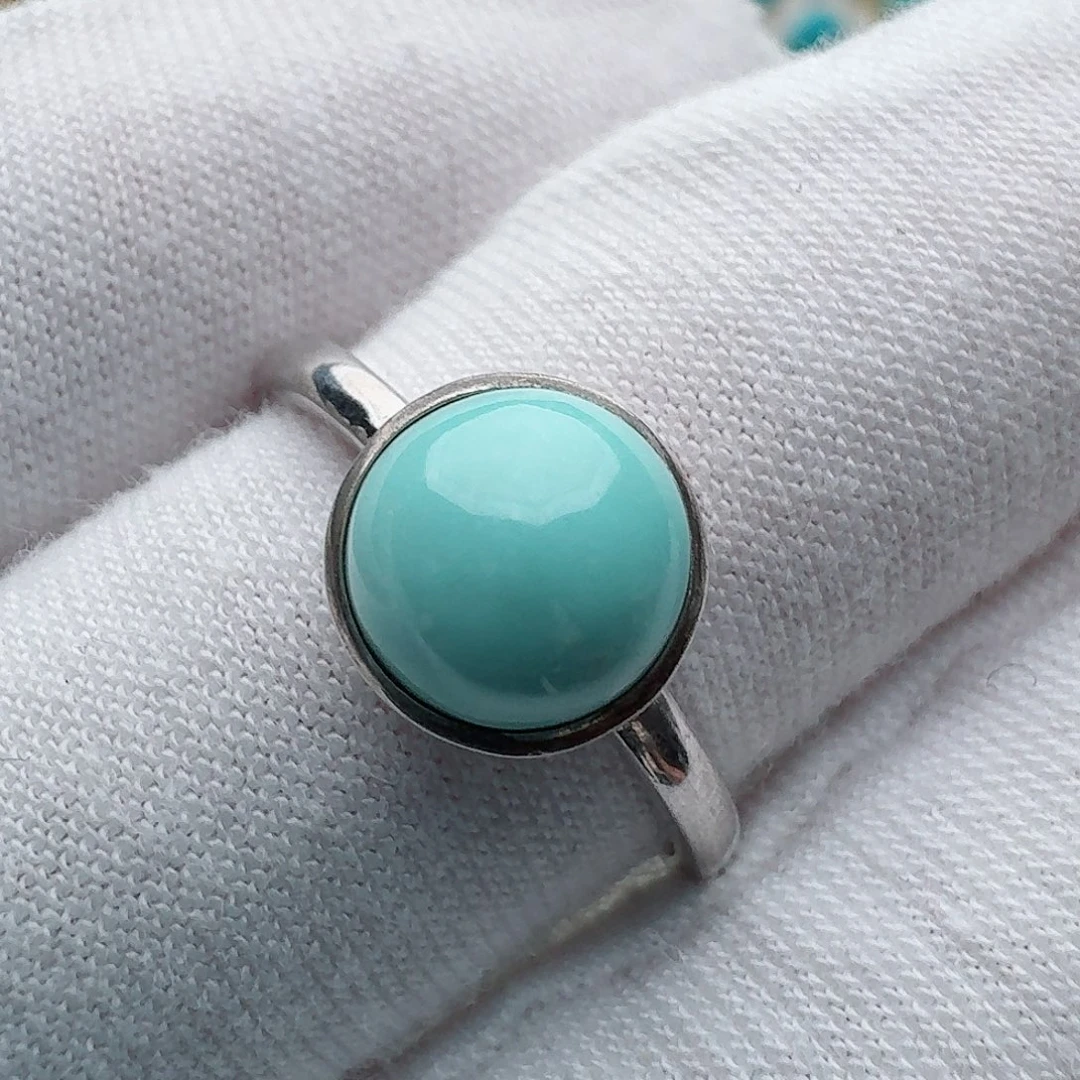 绿松石银S925镶嵌戒指