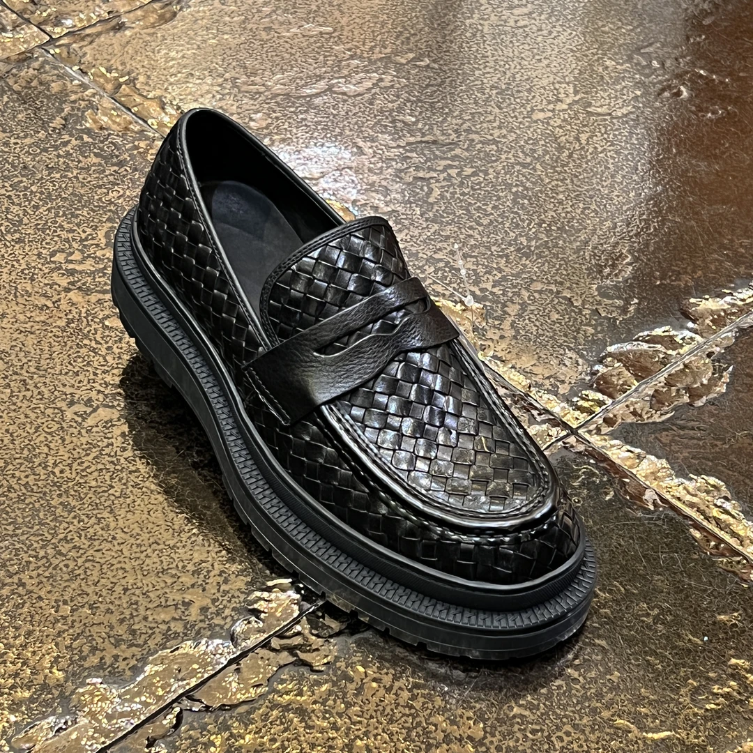 LEDS 男鞋 33595938 新款时尚编织款皮鞋