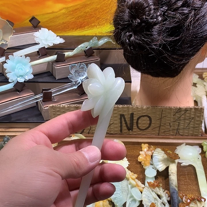 蛇纹石玉合金发饰