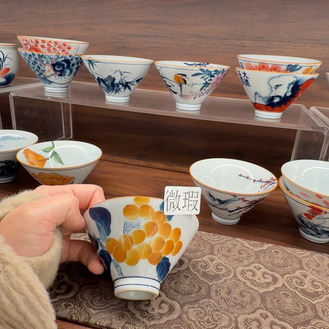 釉下手绘茶具微瑕