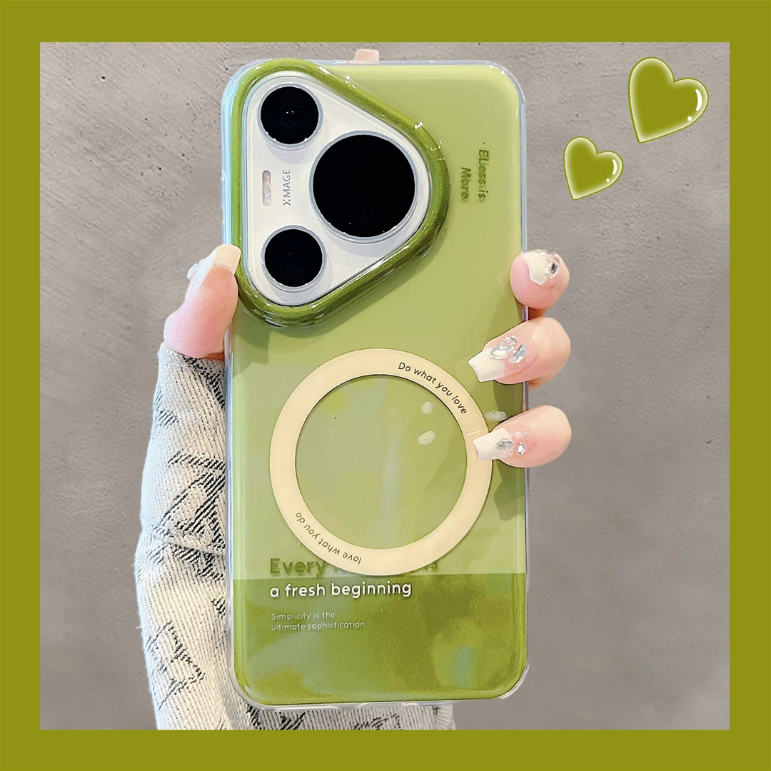 适用华为pura70pro+手机壳高级感拼色磁吸pura80pro简约情侣Ultra