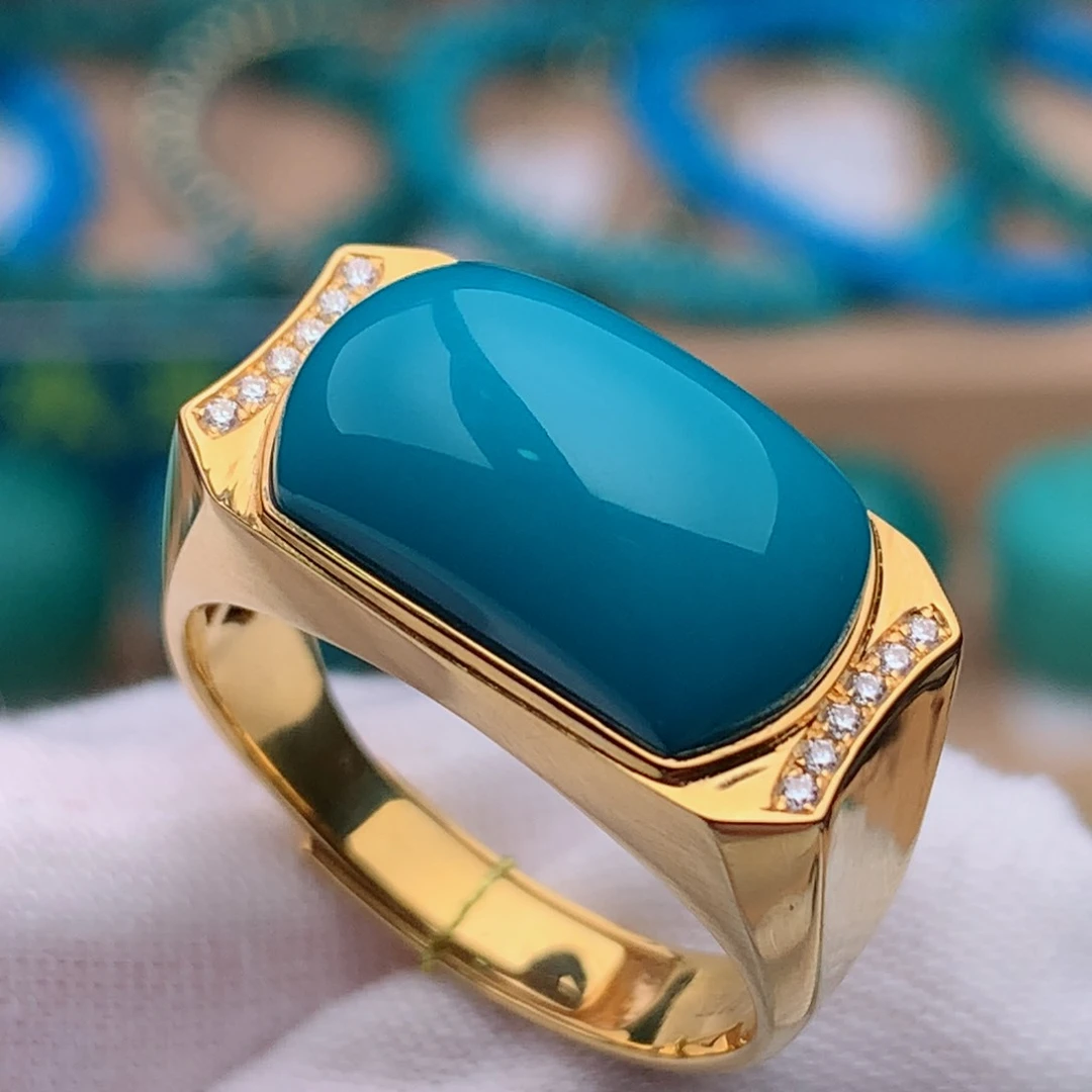 18K金镶嵌绿松石珠宝奇石