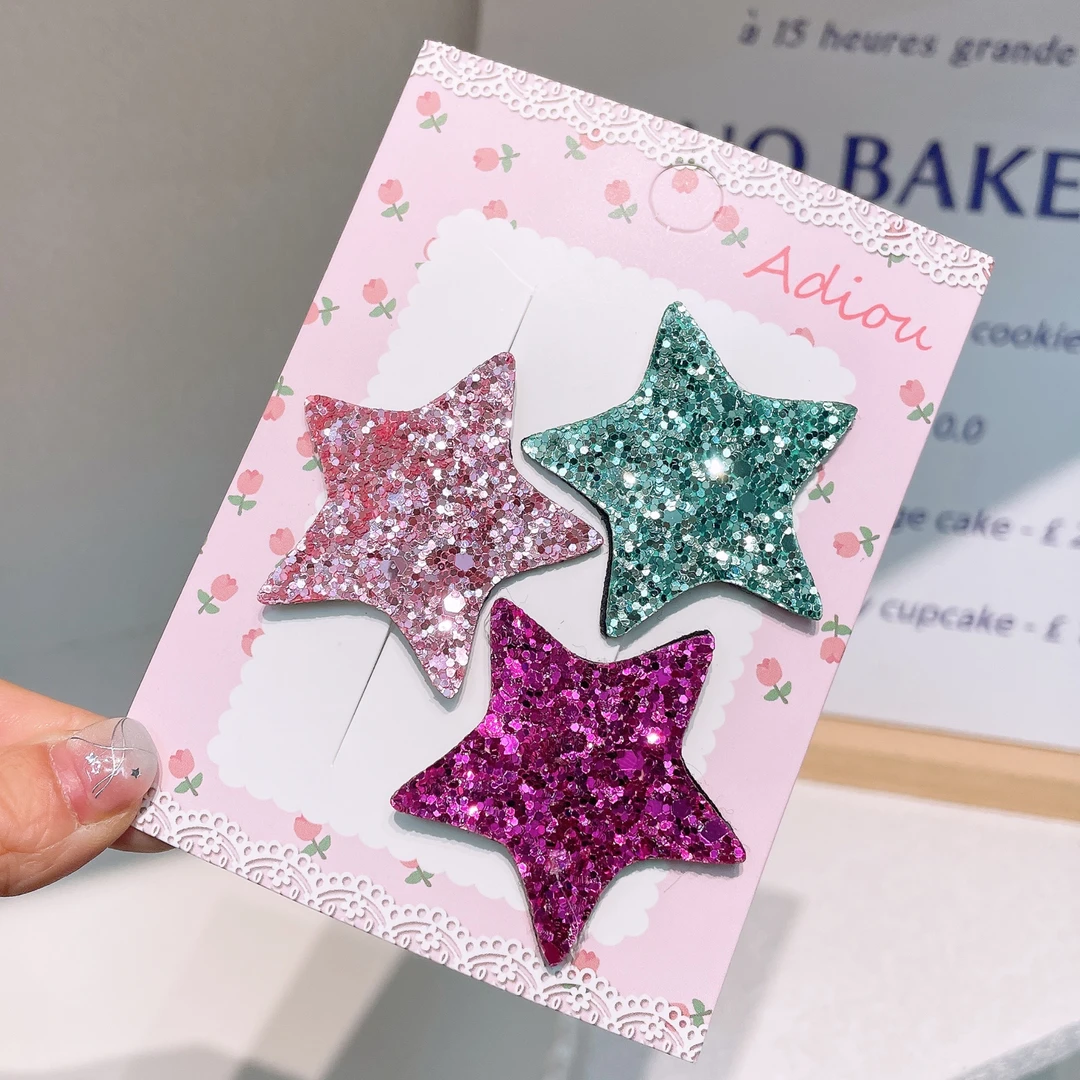 A-7390  ad 三个星星亮片拜拜        发圈