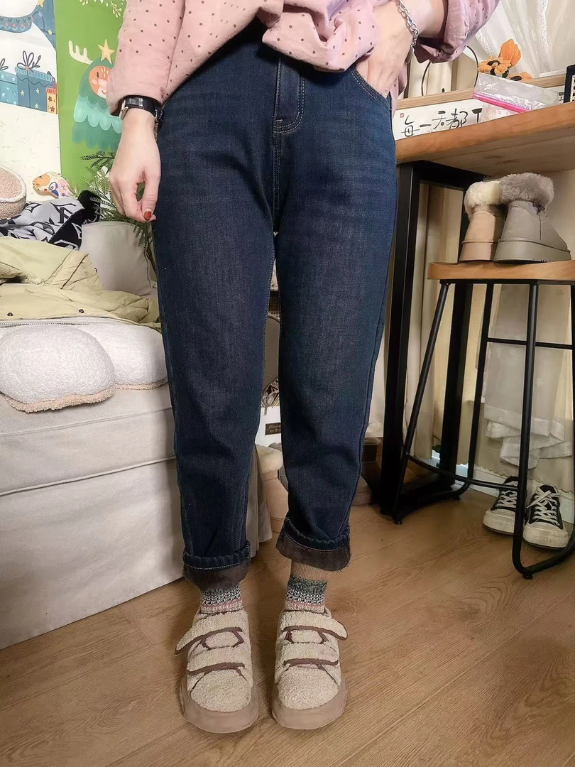【比个耶】婷婷同款推荐 加绒加厚超显瘦百搭牛仔裤介意瑕疵慎拍