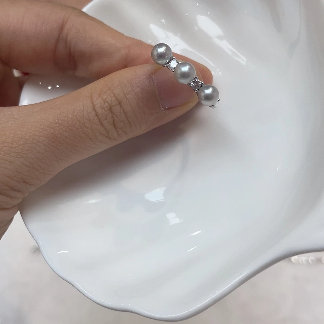 海水珍珠银S925镶嵌戒指