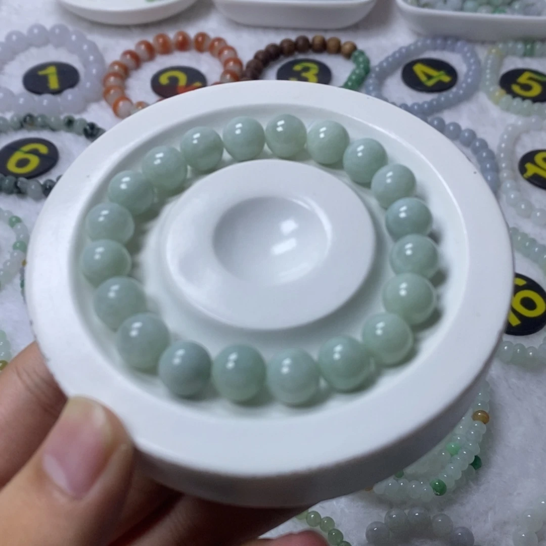 未镶嵌手链翡翠缅甸翡翠圆珠卡9