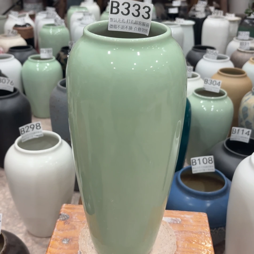 陶摆件瑕疵333 景德镇陶瓷花瓶高34口9
