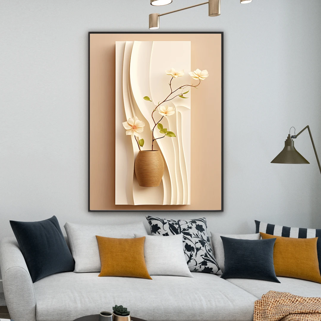 『画饰家』无醛雪弗板背板客厅高档简约风轻奢水晶平面无钻装饰画