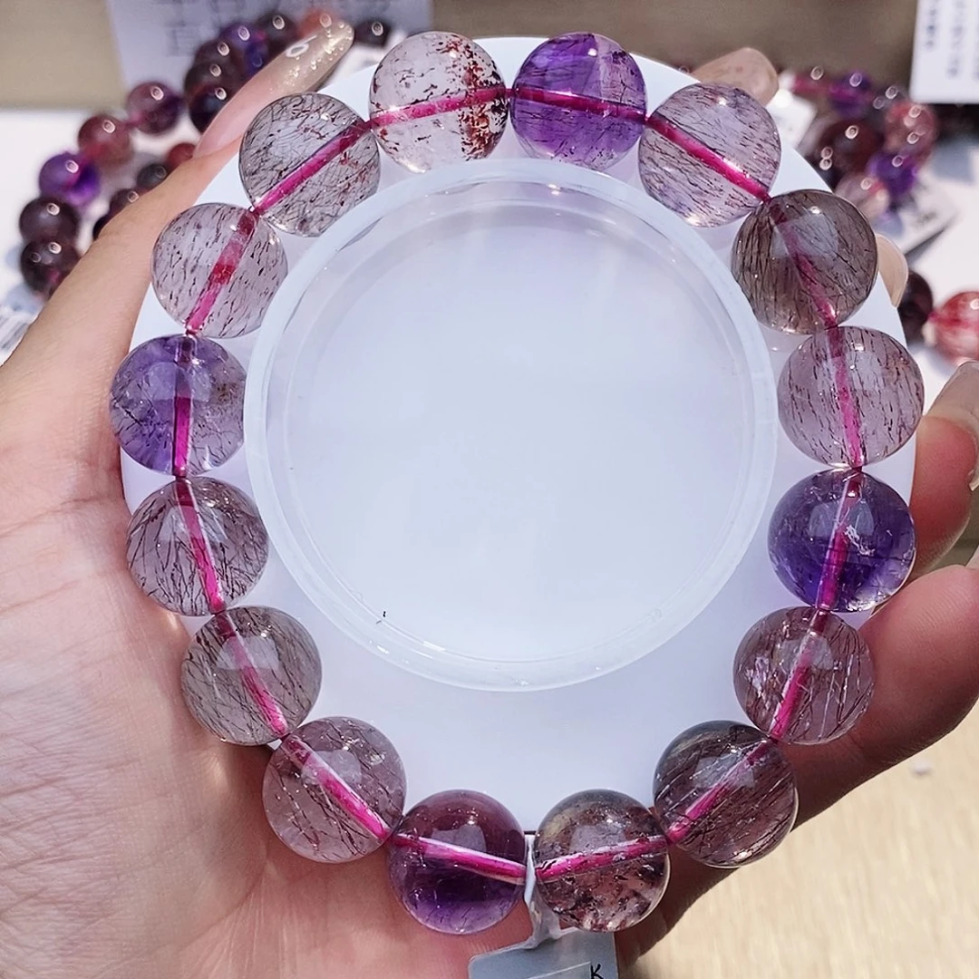 水晶手链未镶嵌黑加仑超七13+