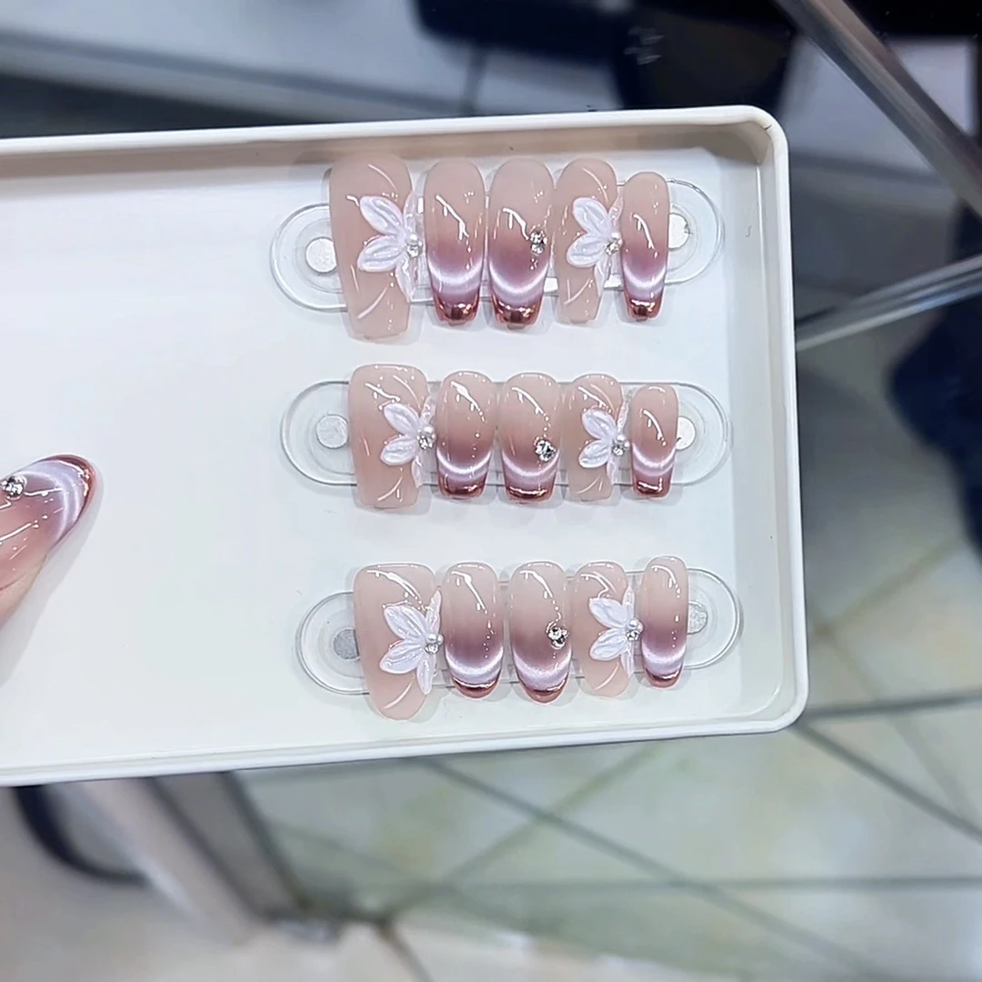 3000 NAIL “紫罗兰”设计师高定原创纯手工高级感猫眼显白穿戴甲