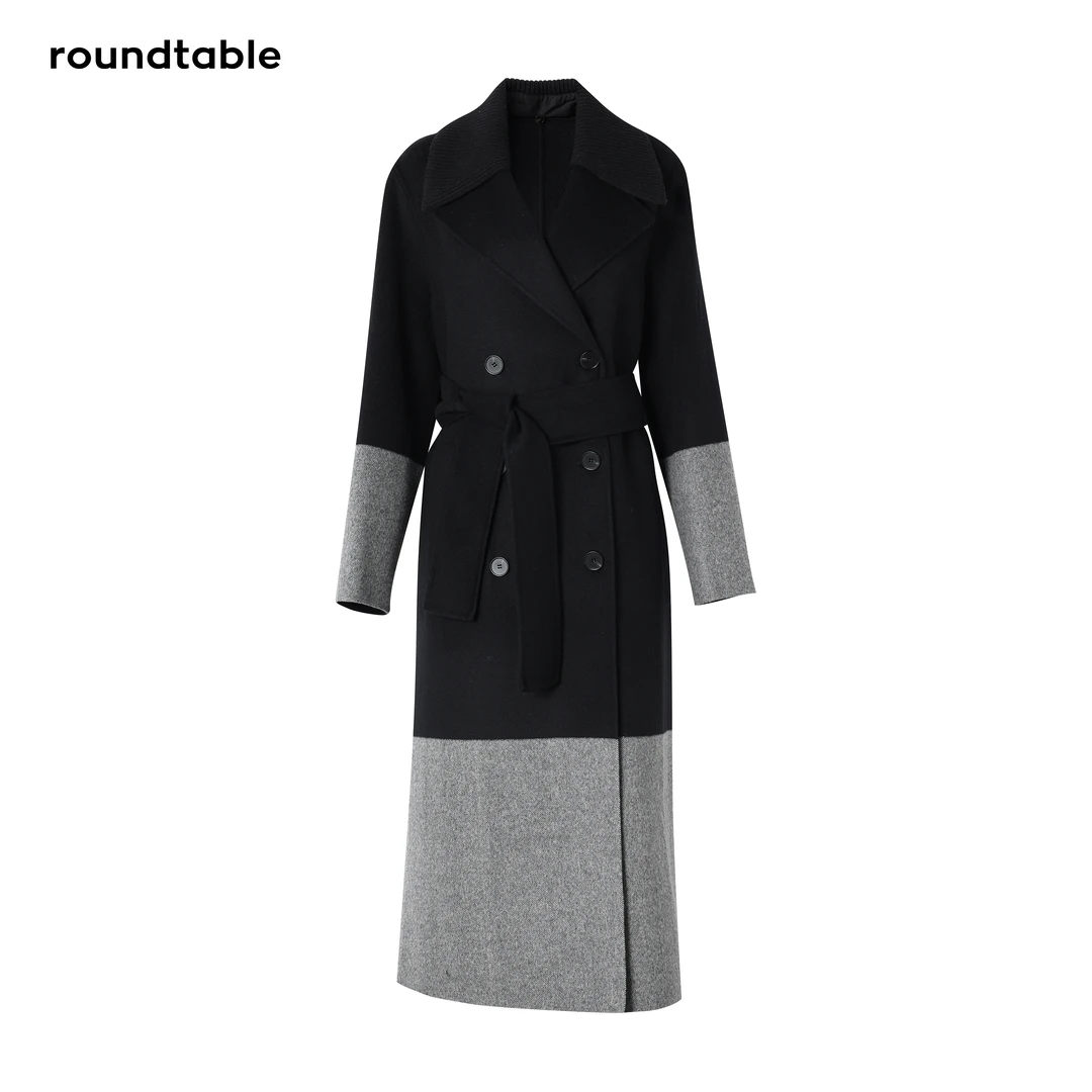 英伦往事双面尼大衣气质时尚女士羊毛呢长款经典TFW4106316