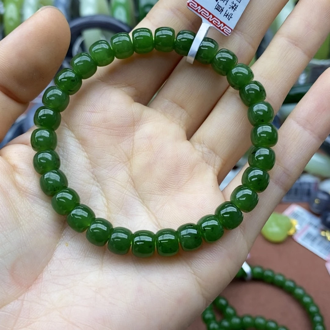 和田玉未镶嵌手串卡7