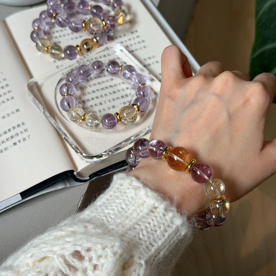 BEREAL彼悦·【顺顺】高冰紫水&黄水晶手串——多样性发其一