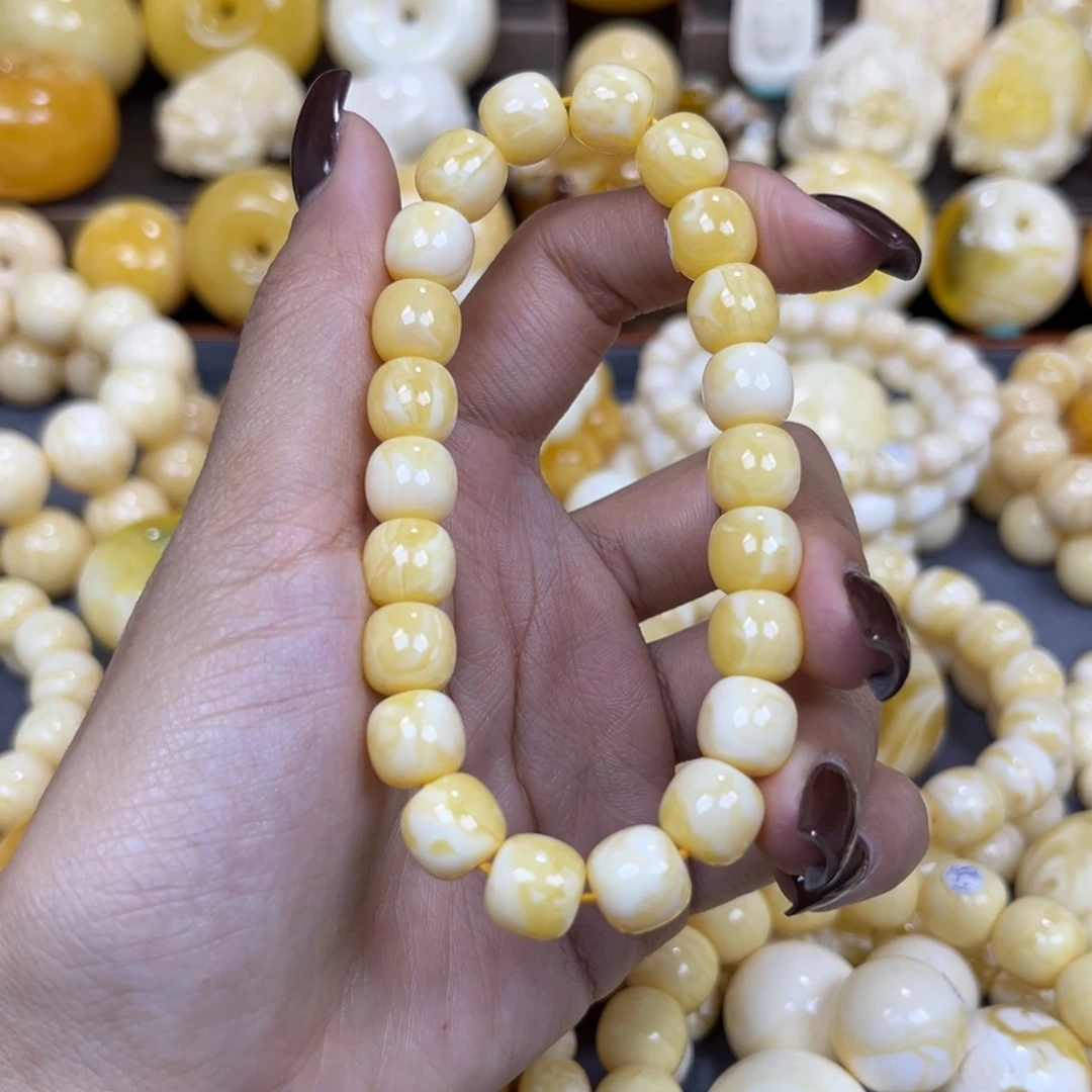 琥珀未镶嵌手串9+