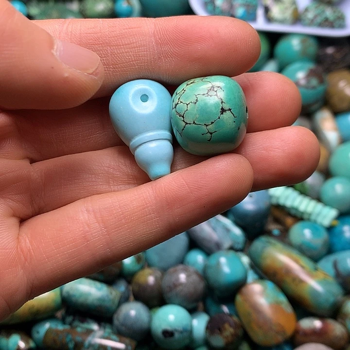 嘉***行铁合金高瓷绿蓝三桶珠子