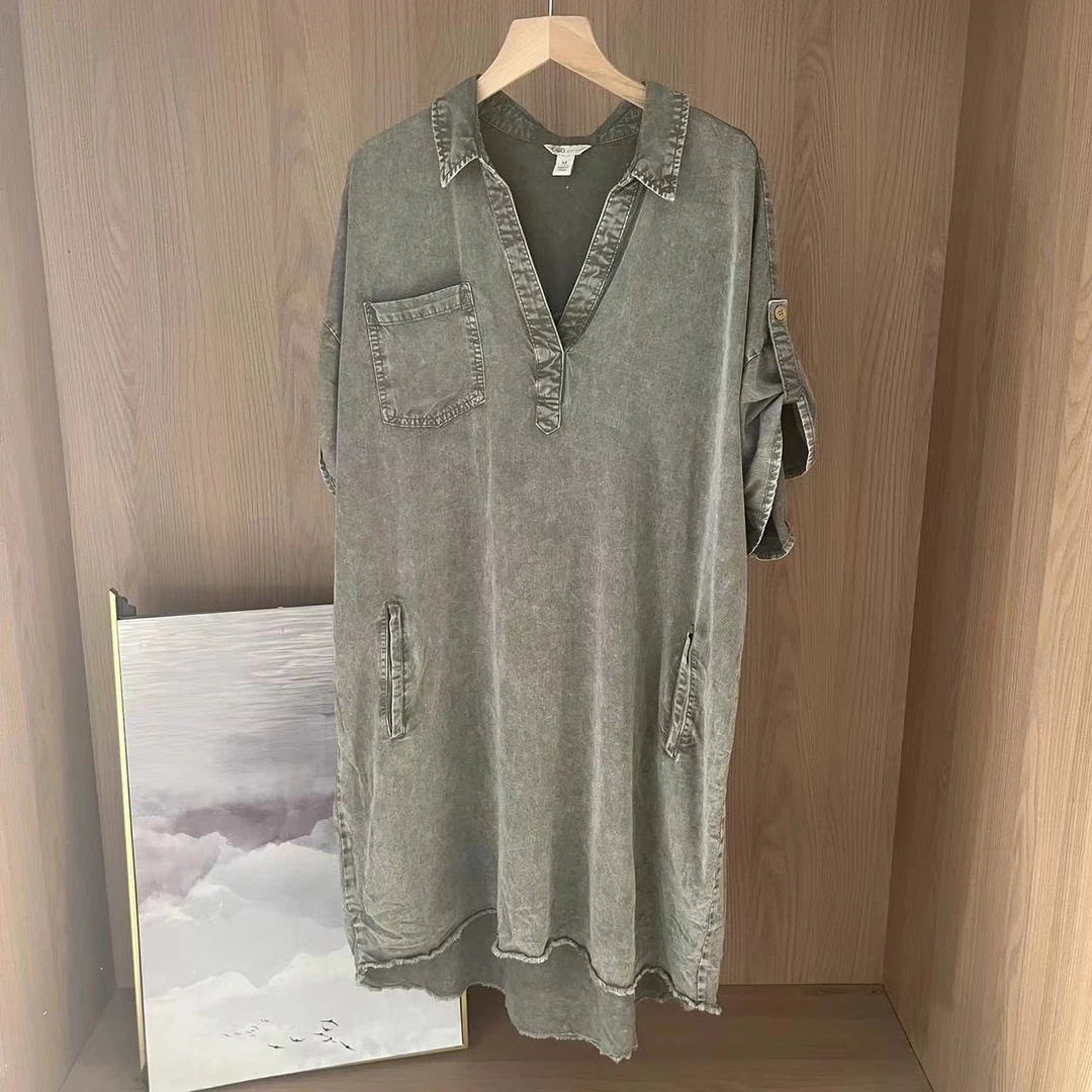 40234水洗磨破不均匀连衣裙