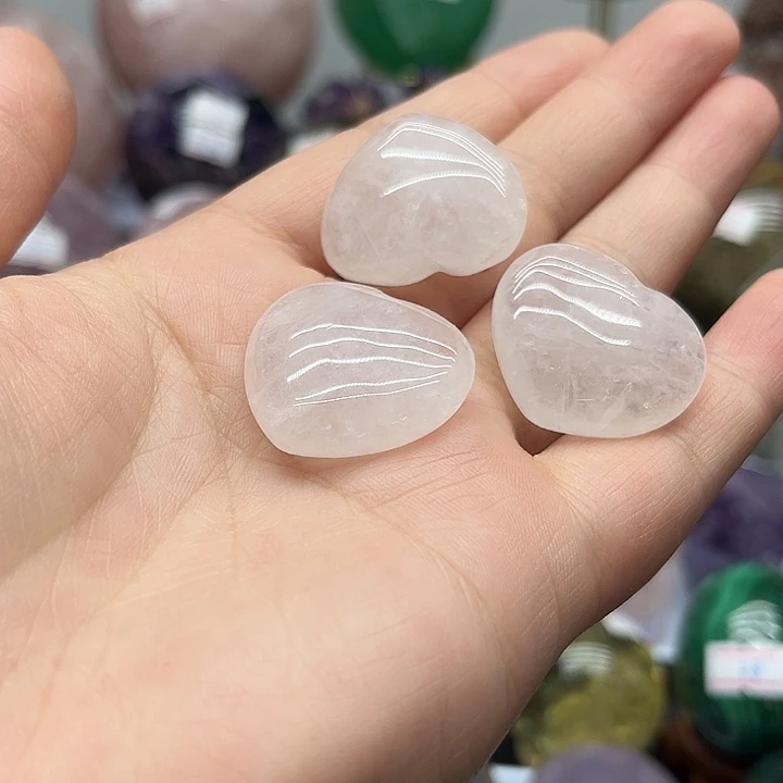 珠宝半成品未镶嵌水晶32克白水晶爱心